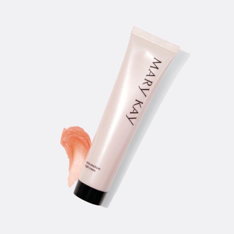 Tube of Mary Kay Extra Emollient Night Cream with product smear